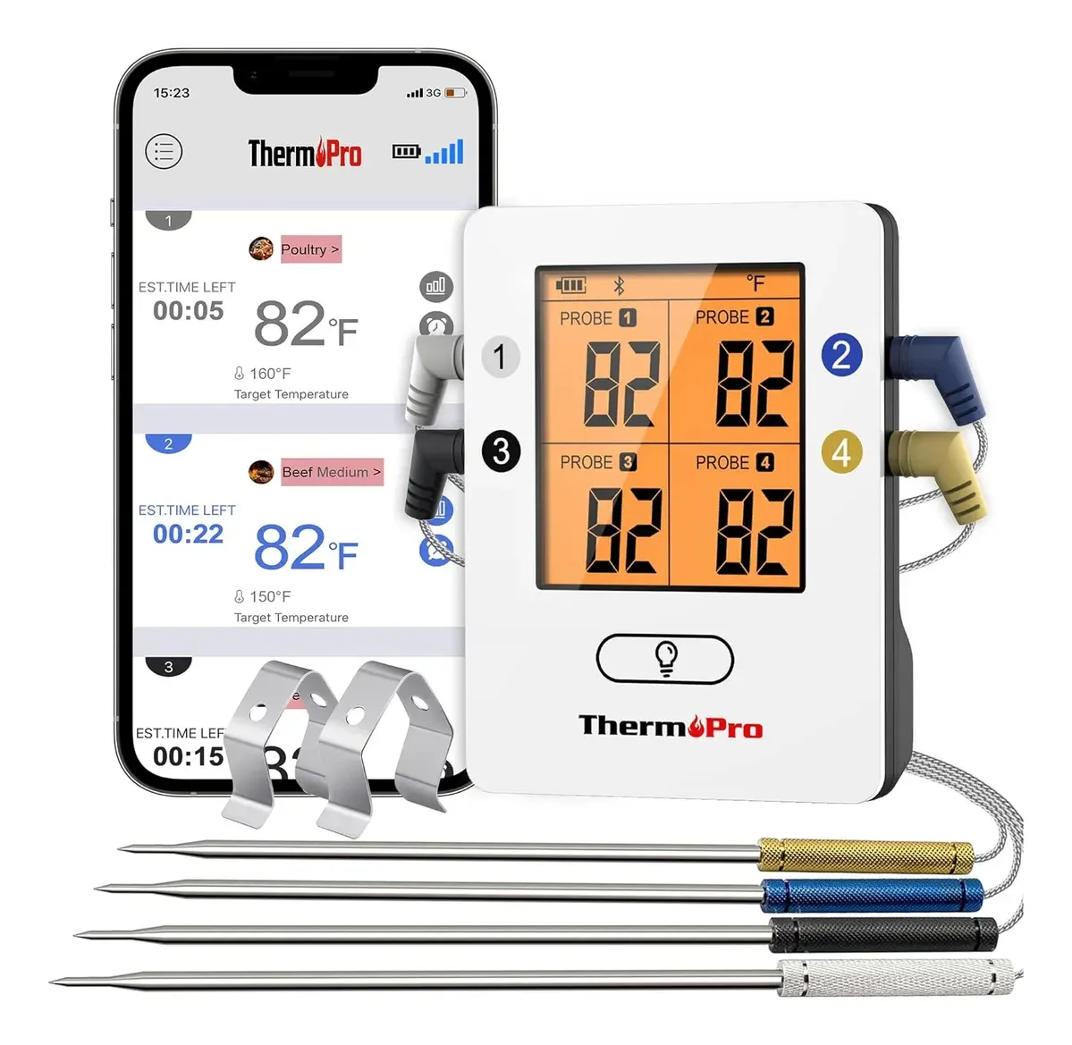 Termómetro Inalámbrico Carne Thermopro Bluetooth Cocina TP25