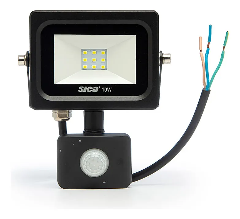 Reflector Led Sica 10w Con Sensor Movimiento Apto Exterior 376796