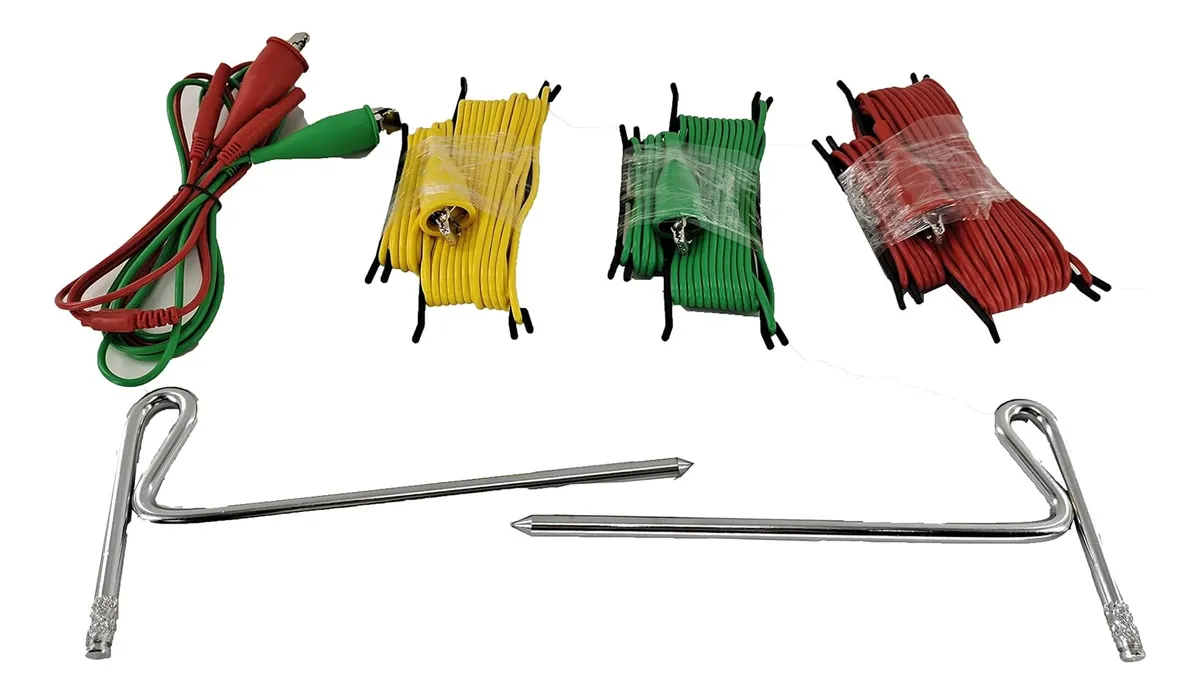 Juego Cables Estacas Telurimetro Medidor Resistencia Tierra