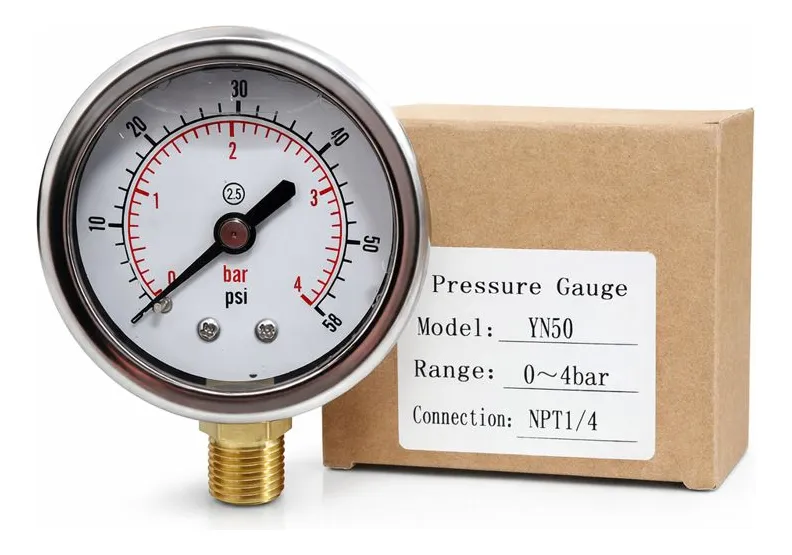 Manometro Analogico Glicerina Medidor Presion 58psi Npt 1/4