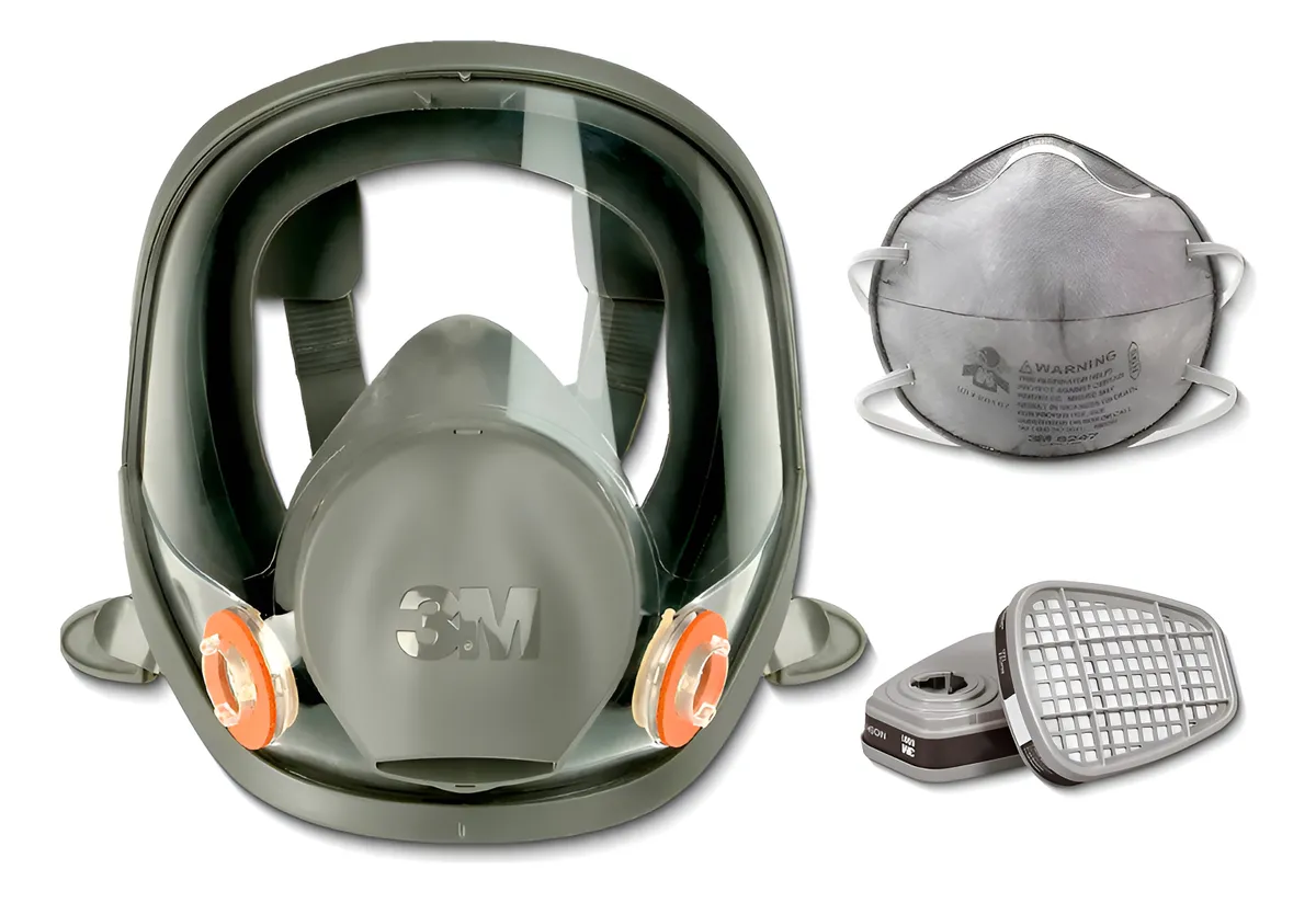Kit Combo Máscara M6800 Respirador Filtro Vapor 6001 Barbijo 3m