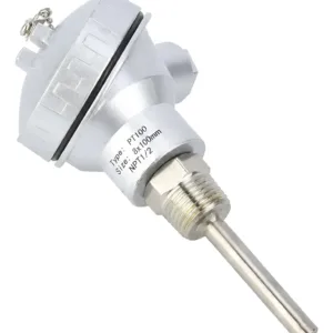 Sensor PT100 (-200°C - 650°C) SS304 diametro 8mm, Largo 100mm, Thread NPT 1/2 Sonda Sensor