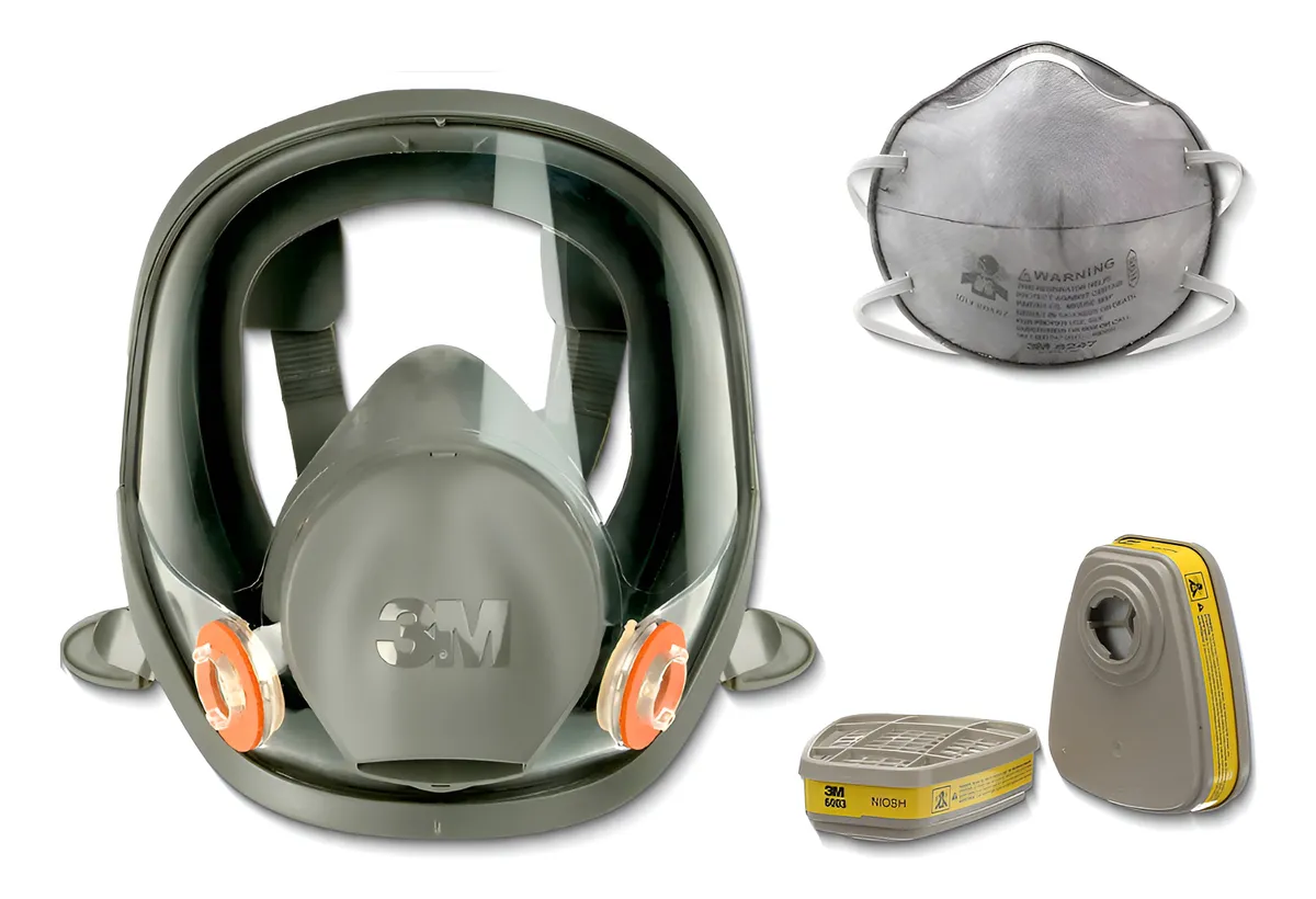Combo Kit Mascara Resporatoria 3m Barbijo Cartucho Vapores 6003