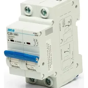 Interruptor Termomagnetico Bipolar 20A, Capacidad de ruptura 4500A SICA 763220