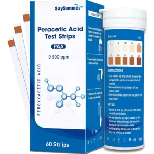 60 Tiras Reactivos Tester Analisis Acido Peracético 500ppm SaySummer