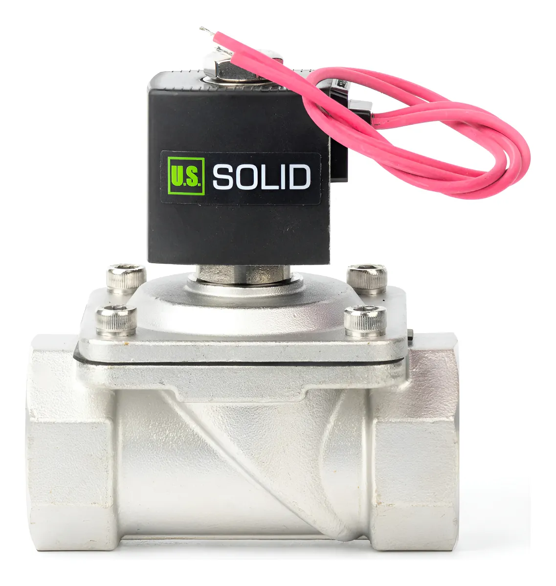 Válvula solenoide 1 1/4" de diámetro de acero inoxidable US Solid