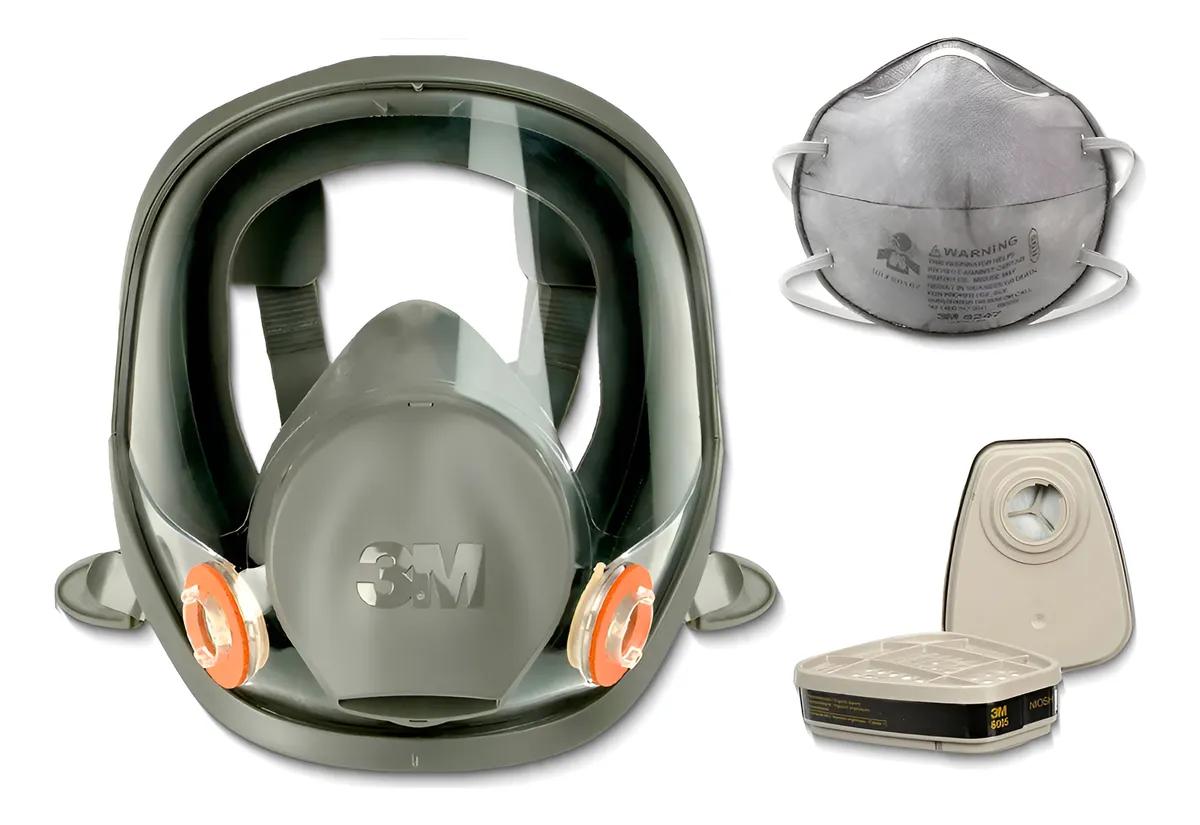 Kit Combo Máscara M6800 Respirador Filtro Vapor 6005 Barbijos 3m