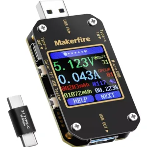 Multímetro Medidor Capacidad Cargas Baterias Bluetooth Usb MakerHawk
