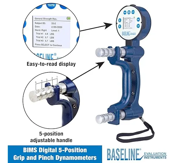 Dinamómetro digital de mano de 5 posiciones Baseline BIMS 12-0072 - Image 6