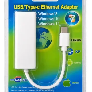 Adaptador USB-C 2,0 Hembra Red Lan Conexión Ehernet