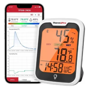 Termómetro Higrómetro para Interiores con Bluetooth Thermopro TP358