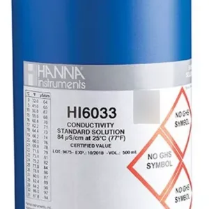 Solucion Conductividad 84 S/cm 500 Ml Hanna Hi6033