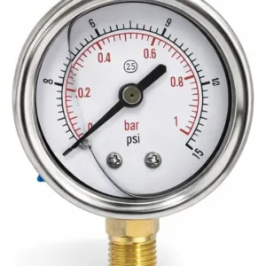 Manometro Analogico Glicerina Medidor Presion 15psi Npt 1/4 YN50